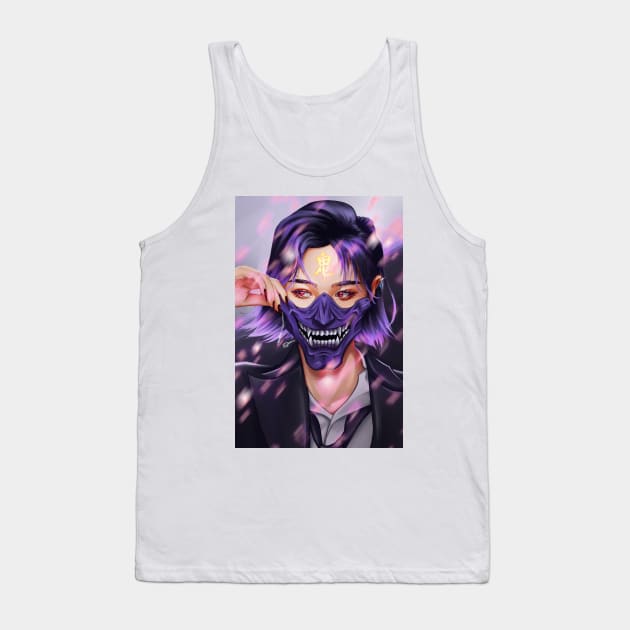 Oni Masked Girl Tank Top by Soona Creative